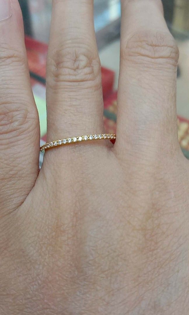 18K Saudi Gold Eternity Ring with Russian stone (Category: Rings) located in Manila. Submitted by RealGoldPawnable18K21K24K (Listing ID 1443885608, Image 1). Description: 1.1 g.