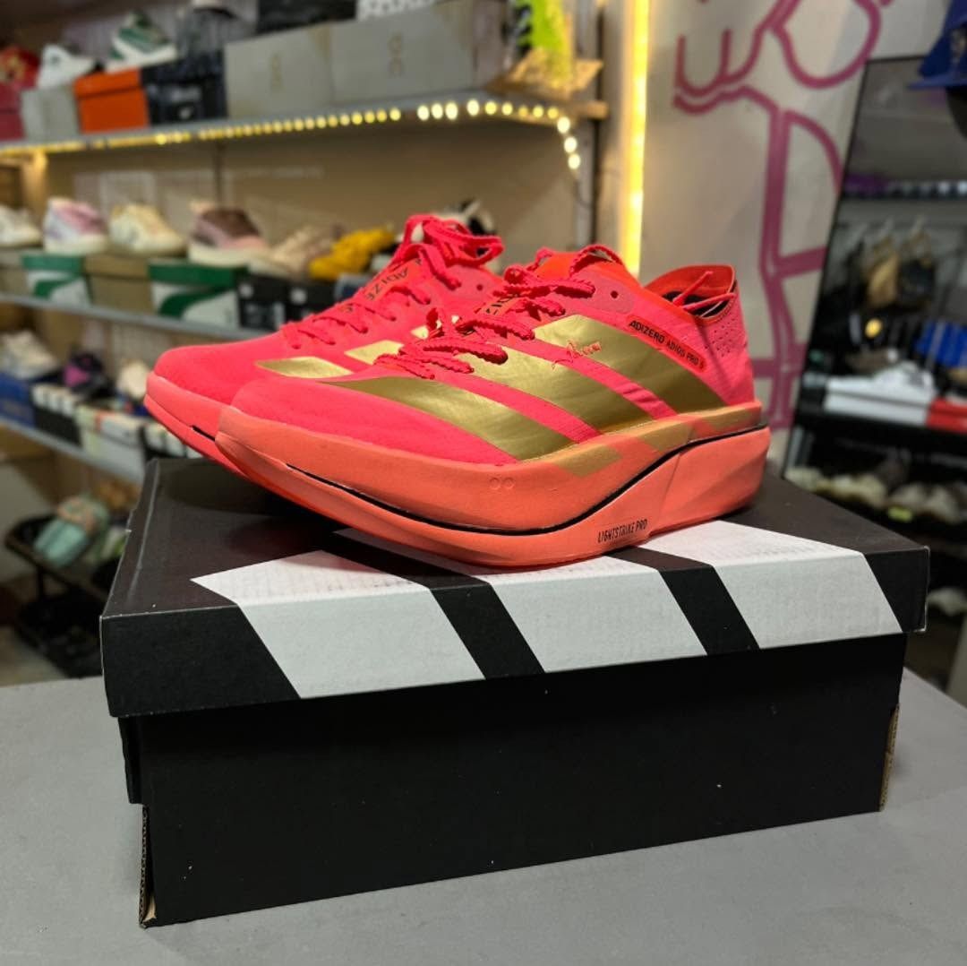 Adidas Adizero Adios Pro 5 (Category: Sneakers) located in Sorsogon. Submitted by ronkrisj (Listing ID 1443783943, Image 1). Description: Adidas Adizero Adios Pro 5 ₱1,500 sizes available: 7.5 US | 39 EUR WOMENS 6.5 US | 38 EUR WOMENS 6 US | 37 EUR WOMENS 5 US | 36 EUR WOMENS.