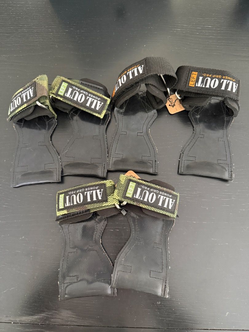 ALL OUT Power Grip Pro Weightlifting Grips (Category: Weights & Dumbbells) located in Muntinlupa City. Submitted by silentfire.13aadb (Listing ID 1443731842, Image 1). Description: 2 pairs available 400 ea pair Black sold.
