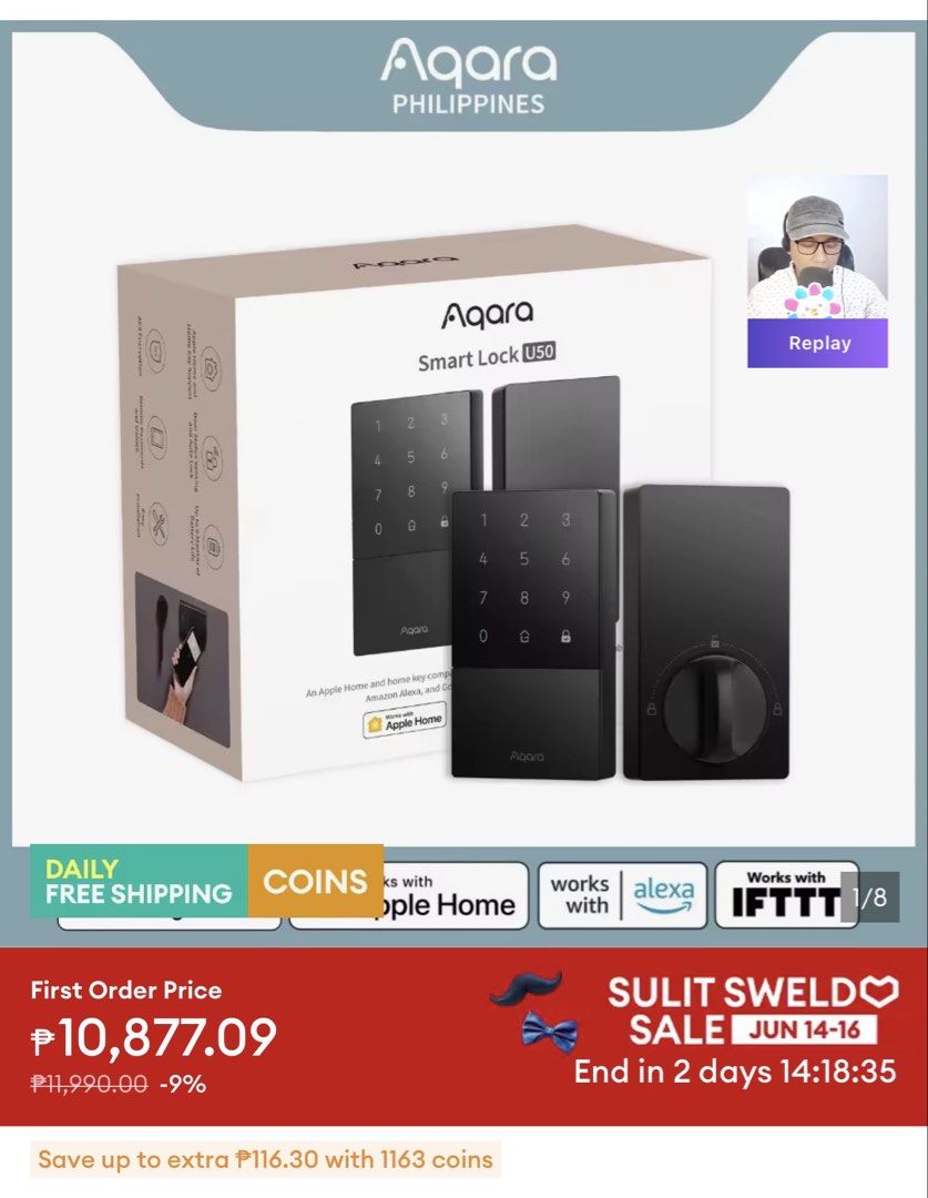 Aqara Smart Lock U50 Philippines (Category: Locks, Doors & Gates) located in Manila. Submitted by storyofshopaholics (Listing ID 1443710744, Image 1). Description: - Aqara Smart Lock U50 - Seamless integration with Apple Home, Alexa, Google Home, and IFTTT - Elevate your smart home experience - Brand new, in original packaging - 12,000 srp, selling low - RFS extra.