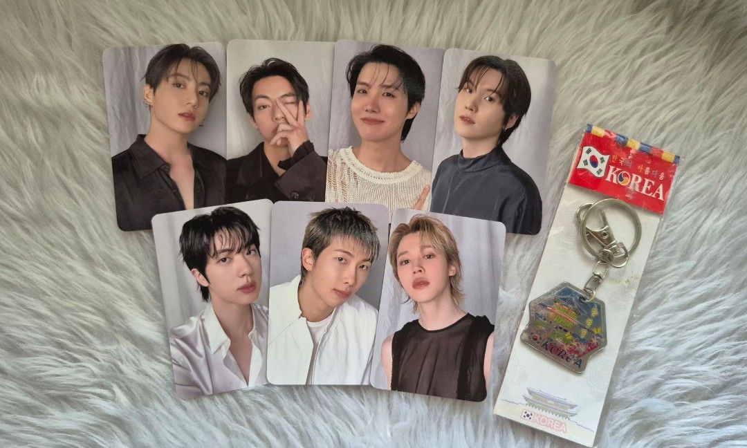 BTS | ARIRANG Goyang (Category: K-Wave Merchandise) located in Makati City. Submitted by declutter_s (Listing ID 1443730060, Image 2). Description: Arirang Goyang ARMY Zone photocards. Attended the D1 concert in Goyang. Rainy blessing. I wanted to cherish this but badly needed funds. Will be giving 2 freebies (1 keychain of South Korea and 1 surprise freebie) Chat me if you only need 1 member, but advisable to get them all cause they'll be lonely