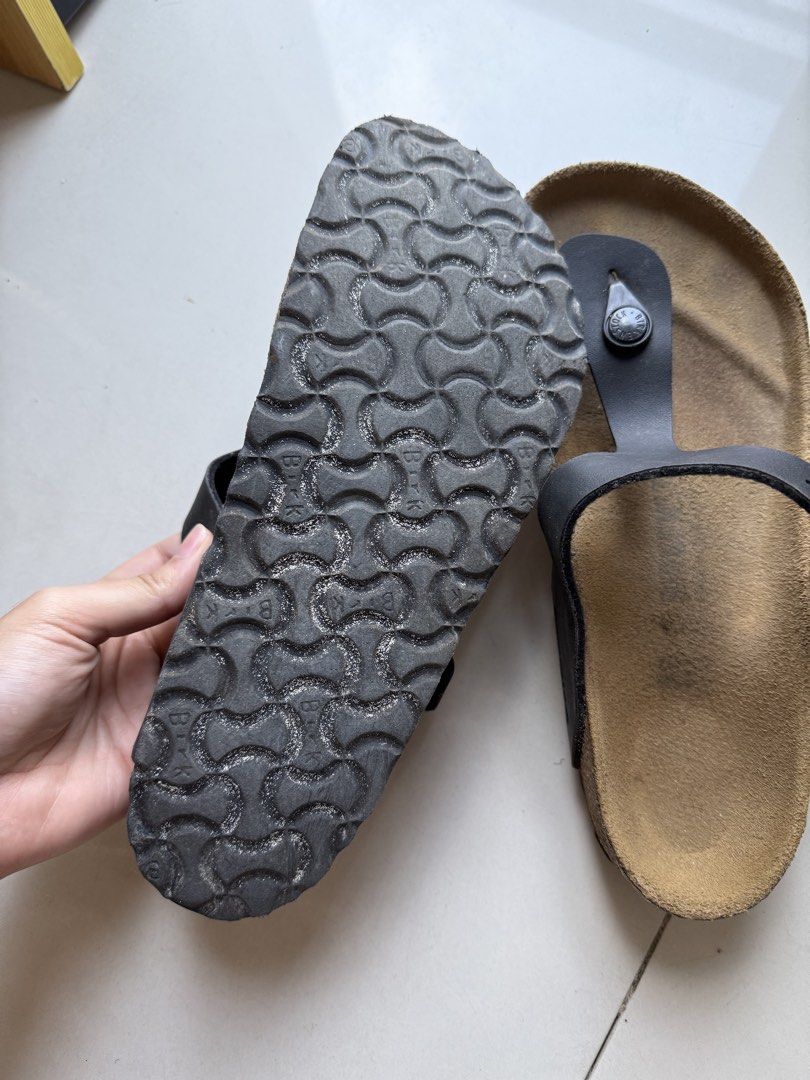 Birkenstock Gizeh Black Thong Sandals (Category: Flats & Sandals) located in Manila. Submitted by itsr2 (Listing ID 1443897206, Image 3). Description: - Brand: Birkenstock - Model: Gizeh - Color: Black - Style: Classic thong sandal - Features: Adjustable buckle strap, comfortable cork footbed - Condition: Used for a few beach trips only - Size: 38.