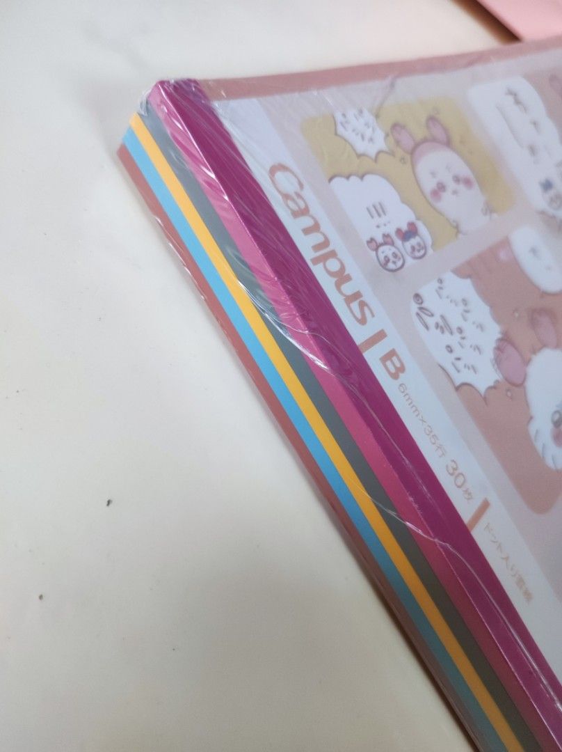 Campus Chiikawa B5 Notebooks Set (Category: Stationery & School Supplies) located in Taguig. Submitted by rukachi (Listing ID 1443805504, Image 3). Description: - Set of 5 Chiikawa Campus Notebooks - B5 Size - Features super cute Chiikawa character designs ✨ Promo: Get ₱50 off for every 2 sets purchased! Buy 2 sets = ₱50 off Buy 4 sets = ₱100 off Buy 6 sets = ₱150 off.