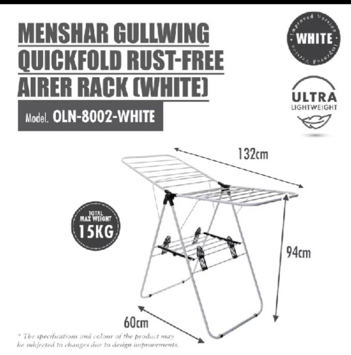 Clothes drying rack (Category: Clothes Drying Rack) located in Singapore. Submitted by uniceinice (Listing ID 1443733708, Image 3). Description: measurements in the pictures sell as is it still in good condition. pm to deal only..
