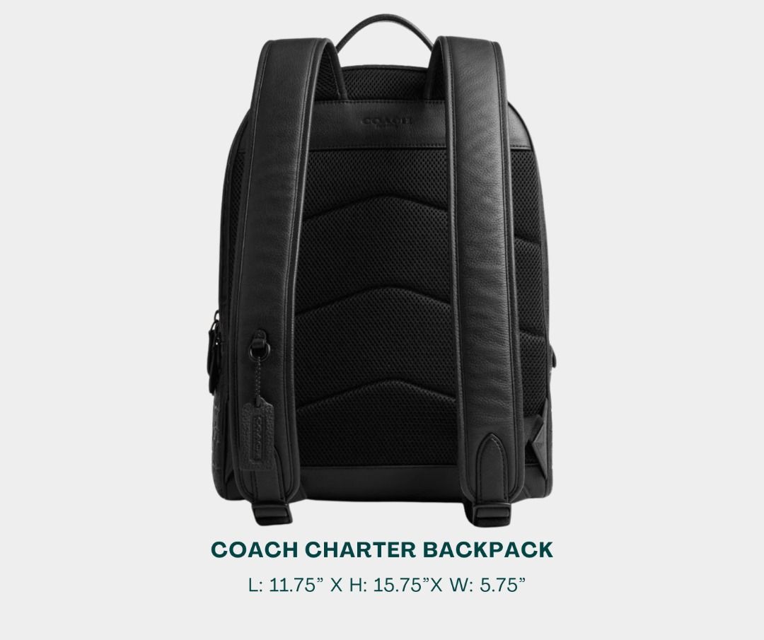 COACH Backpack for Men (Category: Backpacks) located in Manila. Submitted by moncaro.outlet (Listing ID 1443780898, Image 3). Description: COACH Outlet Charter Backpack - For Office or Formal Wear 💼 - In Signature Canvas - Size: L: 11.75” x H: 15.75”x W: 5.75” - Inclusions: Coach Paper Bag + Dust Bag - Lowest Price Guaranteed 💯 - From DTI Registered Supplier 🫡 - For MEETUP / PICKUP / DELIVERY ✅ FB Page: Moncaro Outlet IG Page: @moncaro.outlet.