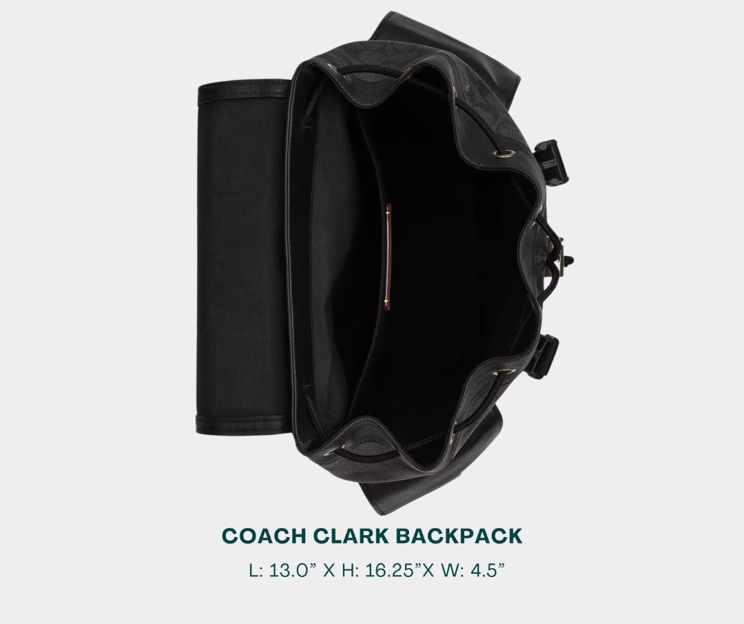 COACH Backpack for Men (Category: Backpacks) located in Manila. Submitted by moncaro.outlet (Listing ID 1443782159, Image 3). Description: COACH Outlet Clark Backpack - For Office or Formal Wear 💼 - In Signature Canvas (Type: Monogram) - Size: L: 13.0” x H: 16.25”x W: 4.5” - Inclusions: Coach Paper Bag + Dust Bag - Lowest Price Guaranteed 💯 - From DTI Registered Supplier 🫡 - For MEETUP / PICKUP / DELIVERY ✅ FB Page: Moncaro Outlet IG Page: @mo