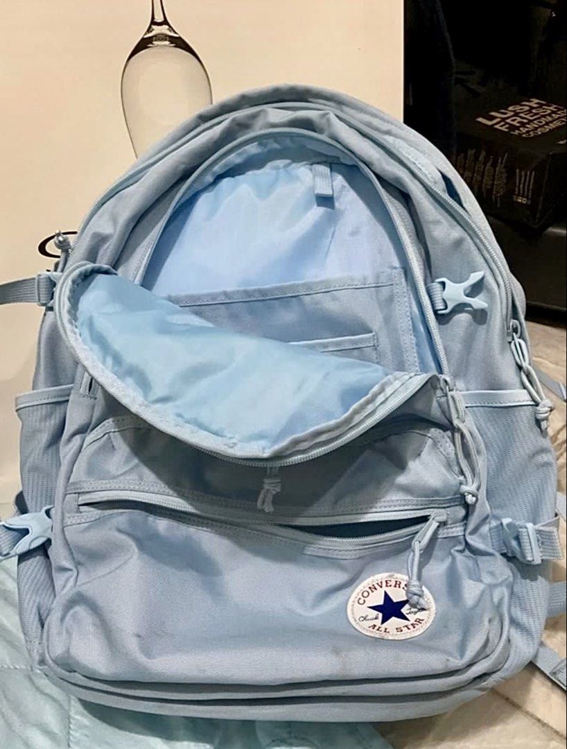 Converse Straight Edge Backpack (Baby blue) (Category: Backpacks) located in Manila. Submitted by thelyndyllsrn (Listing ID 1443714737, Image 2). Description: - Used 2x only -Minor issue: removable marks - Adjustable straps for a comfortable fit - Ideal for school or everyday adventures .