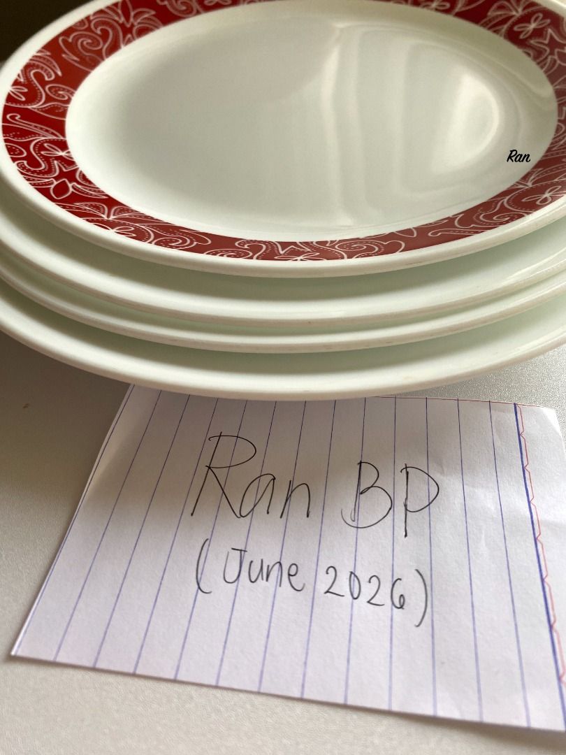Corelle Dinner Plates 10-inch Dinnerware (selling as 4-piece set) (Category: Dinnerware & Cutlery) located in Manila. Submitted by randeclutters (Listing ID 1443747450, Image 2). Description: Corelle Dinner Plates 10-inch Dinnerware (selling as 4-piece set) - 10 inches / 26 cm - selling as 4-piece set (from diff Corelle collections) - preloved - with scratches & stains, normal signs of usage - no cracks, no chip - NOTE: one plate has minimal defo