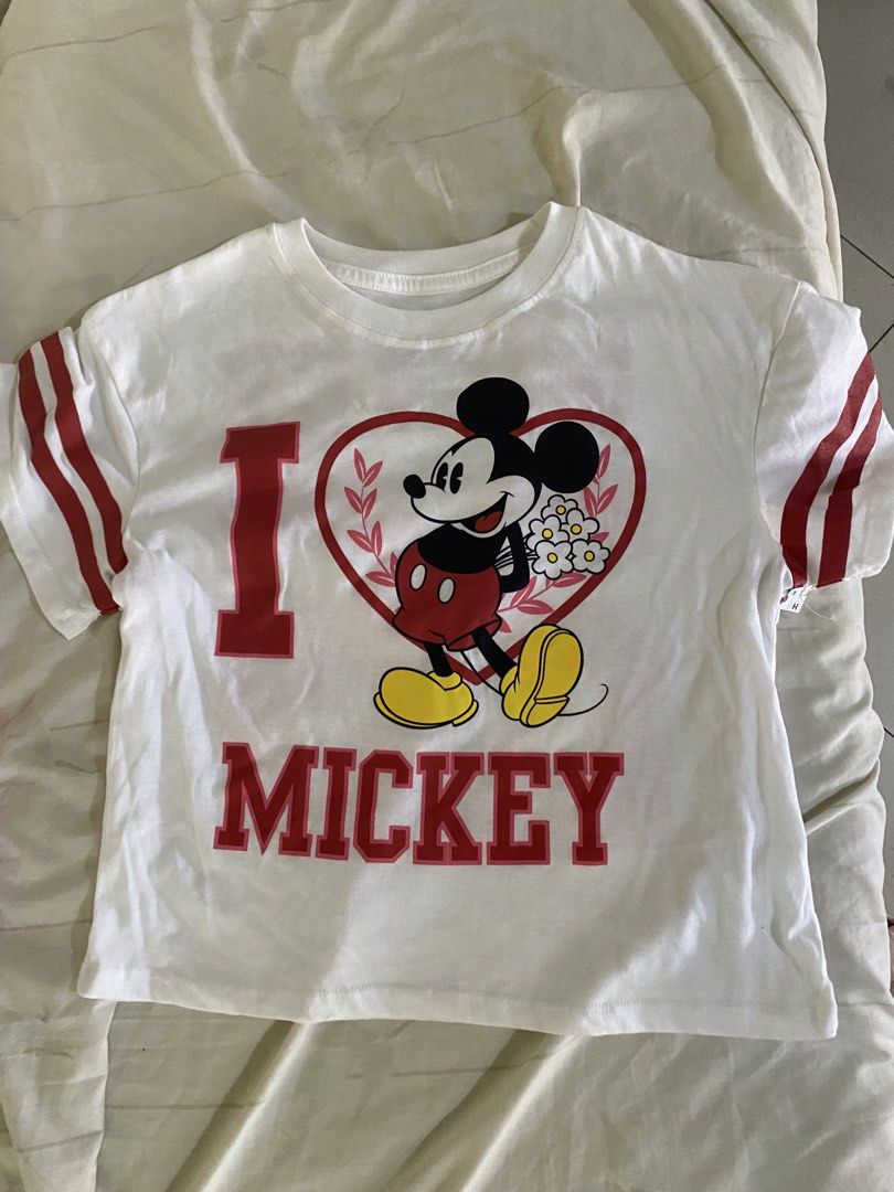 Disney USA - White Mickey Jersey Top (Category: Shirts) located in Quezon City. Submitted by lightsnowie (Listing ID 1443791956, Image 1). Description: - super cute - never worn, no flaws - best fits XS-M.