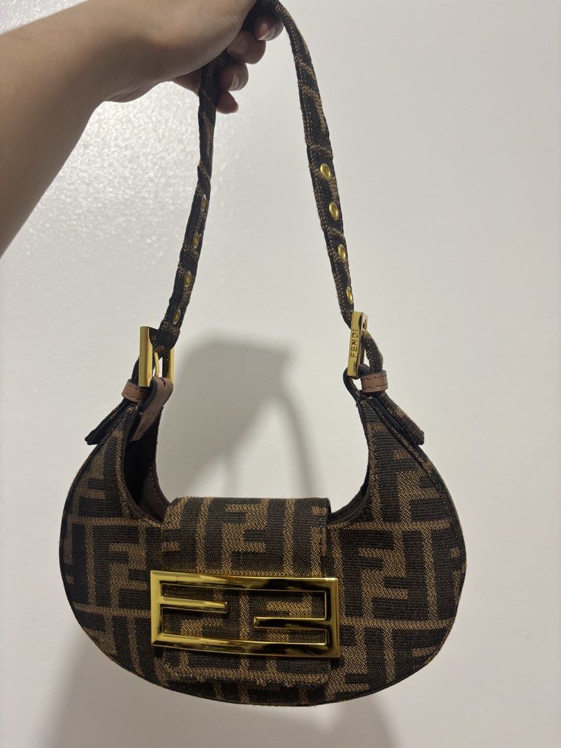 Fendi Mini Cookie Bag (Category: Luxury Bags & Wallets) located in Taguig. Submitted by ikigai_vintageph (Listing ID 1443801078, Image 1). Description: - NGA Fendi canvas cookie bag - Classic brown and black monogram print - Gold hardware with iconic Fendi logo clasp - Excellent Condition.