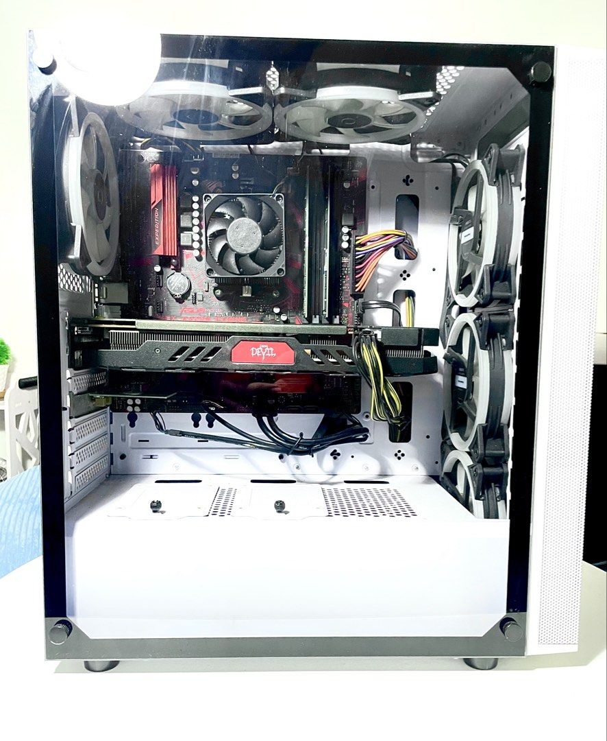 FOR SALE: Custom Desktop PC / Budget Gaming PC (Category: Desktops) located in Manila. Submitted by skyz0 (Listing ID 1443832199, Image 2). Description: Specs: * AMD Ryzen 3 3100 * Radeon RX 570 4GB * 8GB RAM * ASUS EX-A320M-GAMING motherboard * 223GB system drive + 1TB Seagate HDD * Windows 11 Pro installed * 64-bit system Good for office work, online classes, browsing, and light 1080p gaming such as Valorant, Dota 2, LoL, and GTA V. Desktop/sys