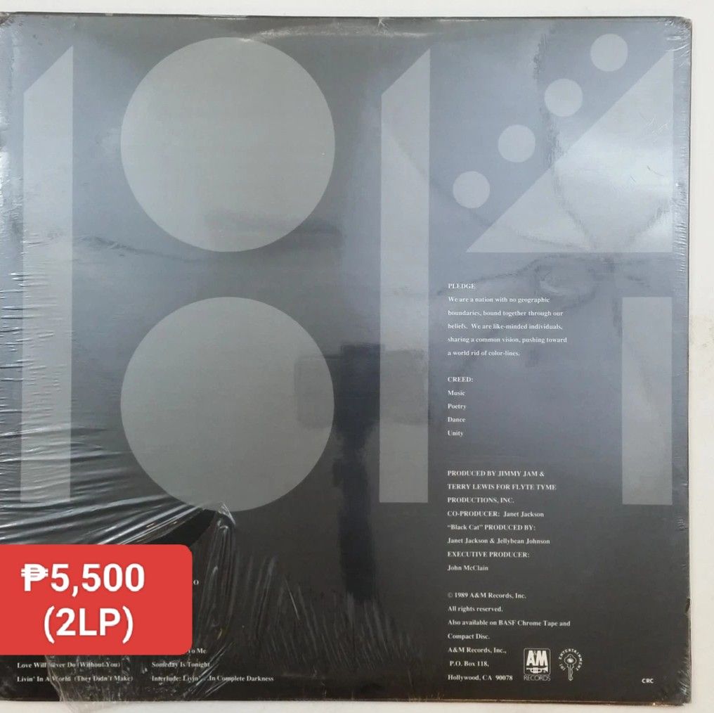Janet Jackson - Rhythm Nation vinyl (Category: Vinyls) located in Manila. Submitted by jhenaloymerchandise (Listing ID 1443738620, Image 2). Description: Janet Jackson - Rhythm Nation 2LP = ₱5,500 Brand New sealed made in USA.