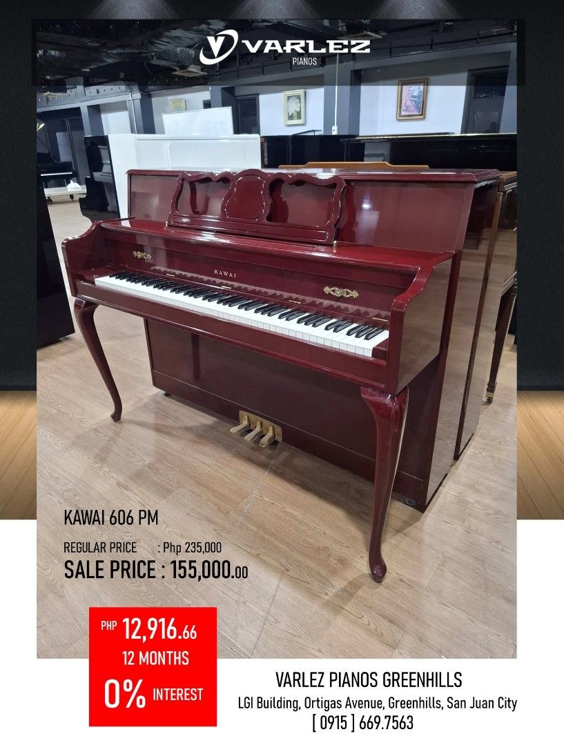 Kawai Upright Piano (Category: Musical Instruments) located in San Juan City. Submitted by cosmicwhale.e3e93c (Listing ID 1443739855, Image 1). Description: KAWAI Upright piano for sale. Great for practice or performance. Contact DM me for details and viewing. Located LGI BLDG ORTIGAS AVE. GREENHILLS SAN JUAN CITY at Varlez Pianos Greenhills..