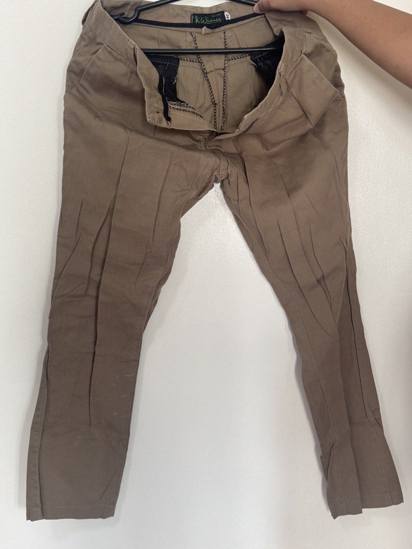 K-Winner Khaki Chinos Size 32 (Category: Chinos) located in Manila. Submitted by artipelagow (Listing ID 1443767523, Image 1). Description: - Brand: K-Winner - Type: Khaki Chinos - Size: 32 - Fit: Classic Fit - Closure: Button and Zip - Condition: Good, with minor creasing from storage - Ideal for: Everyday wear - Ready for a new home!.
