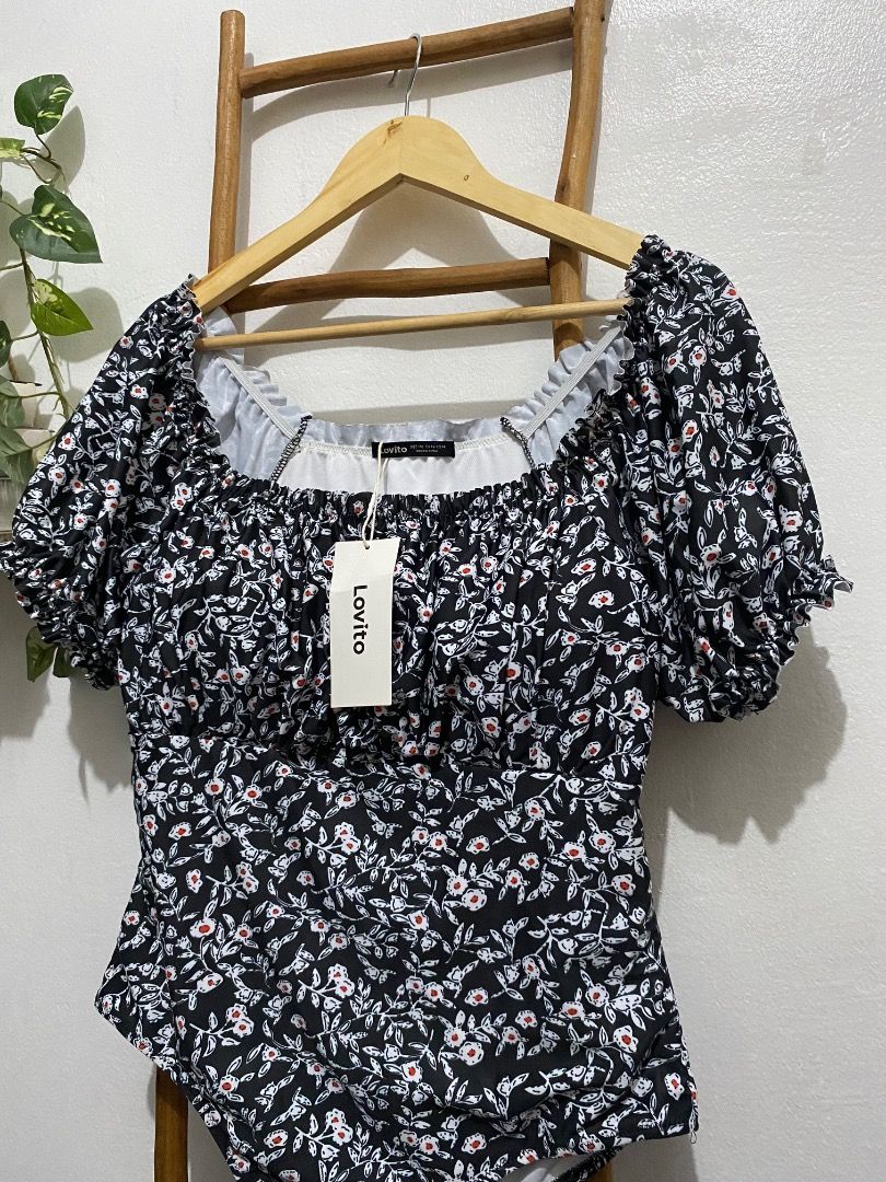 Lovito black floral one piece (padded) (Category: Bikinis & Swimsuits) located in Caloocan City. Submitted by barbie0797 (Listing ID 1443854104, Image 2). Description: Brand new With tag L-2XL Brand: Lovito.