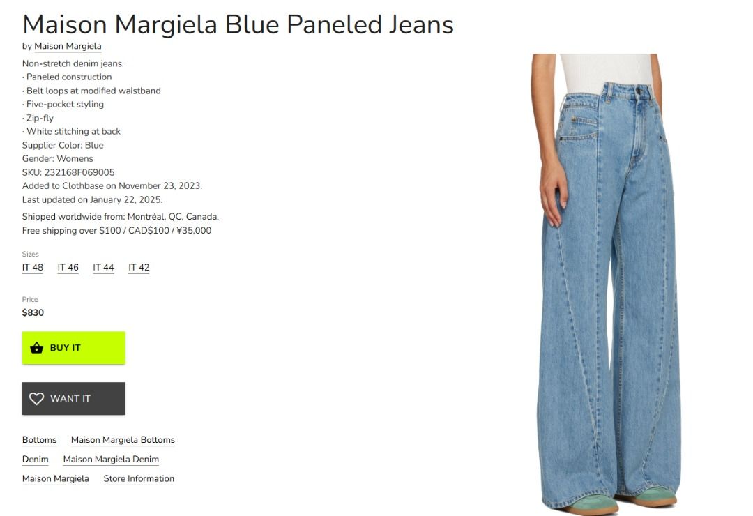 MAISON MARGIELA Blue Paneled Jeans (Category: Jeans) located in Baguio. Submitted by viibodegaaa (Listing ID 1443888502, Image 2). Description: Item: MAISON MARGIELA Blue Paneled Jeans Size: 38 Waist: 14’ Rise: 13’ Thigh: 11.5’ Inseam: 32’ Length: 40.5’ Leg opening: 12’ Price: 6880 .