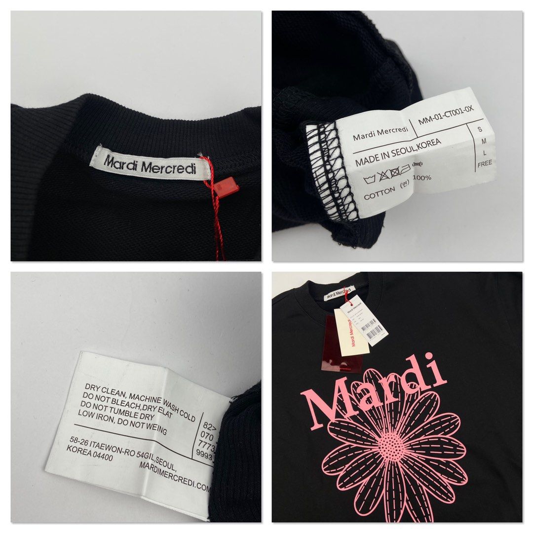 Mardi Mercredi Black Daisy Sweatshirt (Category: Coats, Jackets and Outerwear) located in Manila. Submitted by draftdrops (Listing ID 1443832901, Image 2). Description: Printed design,new with hangtag and brand new condition Width :22.5 Length:24.5 Size:large .