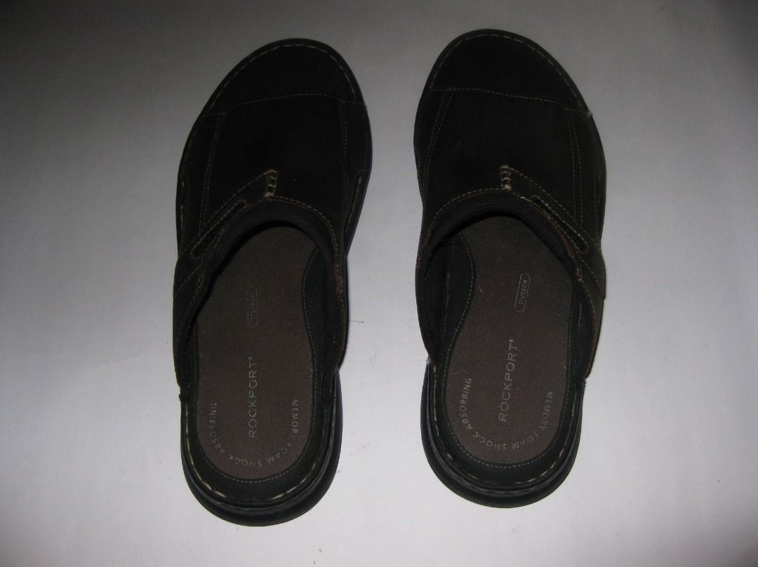 Mens Leather Rockport Slides (Category: Slippers & Slides) located in Baguio. Submitted by winstonsheebamonna (Listing ID 1443741438, Image 3). Description: Mens Leather Rockport Darwyn Slides Purchased these on Amazon Slightly small & missed the deadline to return. Worn for less than a week. Dark Brown Size 10 FATIGUE-FIGHTING FOOTBED: Latex foam footbed generously cushions the foot to help reduce foot fatigue as you stand and walk SHOCK ABSORPT