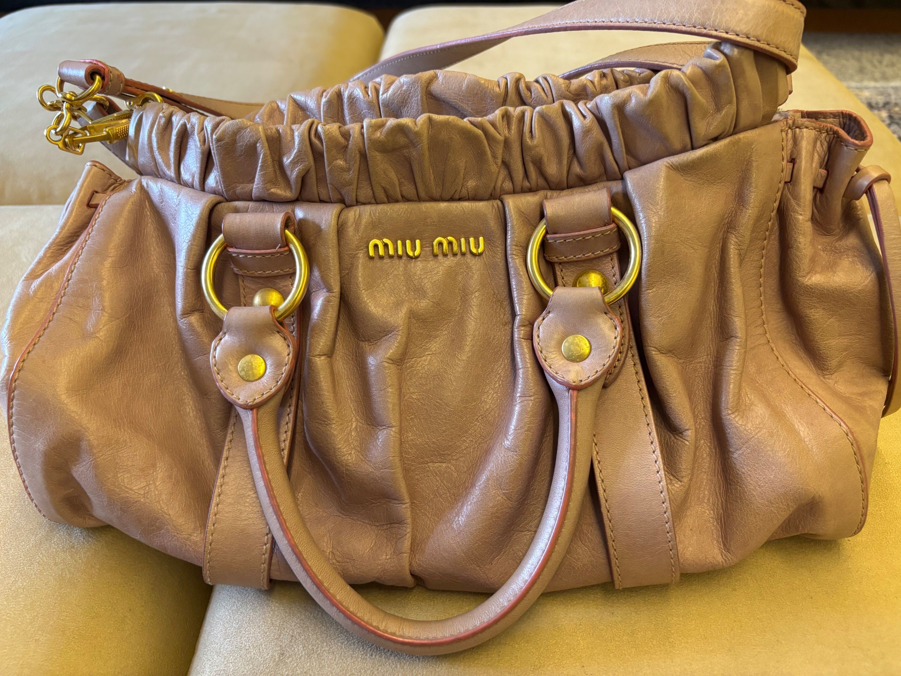 Miu Miu Vitello Lux, Luxury, Bags & Wallets on Carousell