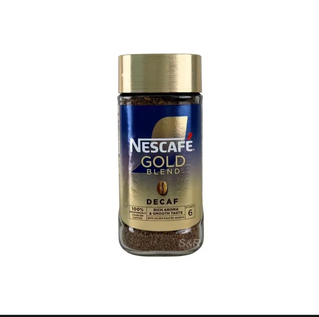 Nescafe Gold Blend Decaf Coffee, Imported (Category: Coffee & Tea Tableware) located in Manila. Submitted by wilmart18 (Listing ID 1443666683, Image 1). Description: - Nescafe Gold Blend Decaf - Rich aroma and smooth taste - Made with 100% responsibly sourced coffee beans - Features golden roasted Arabica - Intensity level 6 - Perfect for your daily coffee fix without the caffeine.