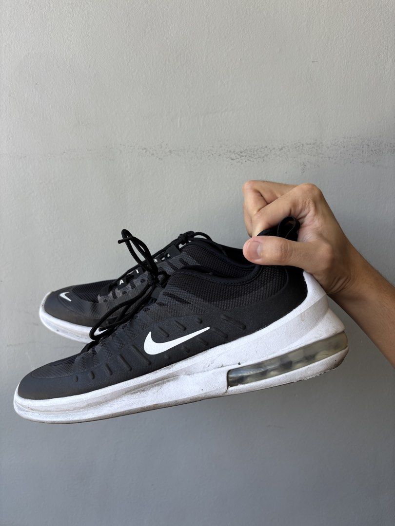 Nike Air Max Axis (Black, Size 9 Mens) (Category: Sneakers) located in Las Pinas. Submitted by justinjareno (Listing ID 1443725219, Image 1). Description: Selling these Nike Air Max Axis sneakers. Size 9 Mens. Black/white. Used but still good, linisan lang. Good for gym, walking, porma. Loc Las Piñas. Price posted. negotiable. PM for more details..