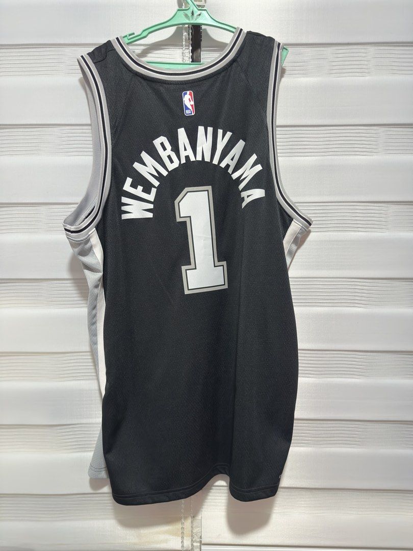 Nike NBA Swingman Jersey - Victor Wembanyama (San Antonio Spurs Icon Edition) (Category: Activewear) located in Taguig. Submitted by apacollectibles (Listing ID 1443890265, Image 2). Description: FOR SALE: Nike NBA Swingman Jersey - Victor Wembanyama (San Antonio Spurs Icon Edition) Size: 56 (XXL) Condition: Excellent Used Condition (EUC) / Like New. Only worn ONCE during a live game. Zero flaws, no pulls, stains, or print cracking. Features: - 1