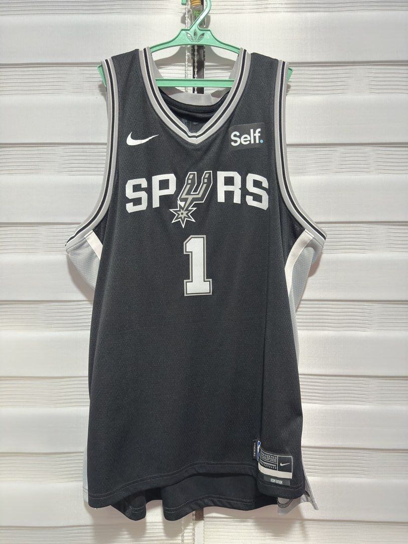 Nike NBA Swingman Jersey - Victor Wembanyama (San Antonio Spurs Icon Edition) (Category: Activewear) located in Taguig. Submitted by apacollectibles (Listing ID 1443890265, Image 1). Description: FOR SALE: Nike NBA Swingman Jersey - Victor Wembanyama (San Antonio Spurs Icon Edition) Size: 56 (XXL) Condition: Excellent Used Condition (EUC) / Like New. Only worn ONCE during a live game. Zero flaws, no pulls, stains, or print cracking. Features: - 1