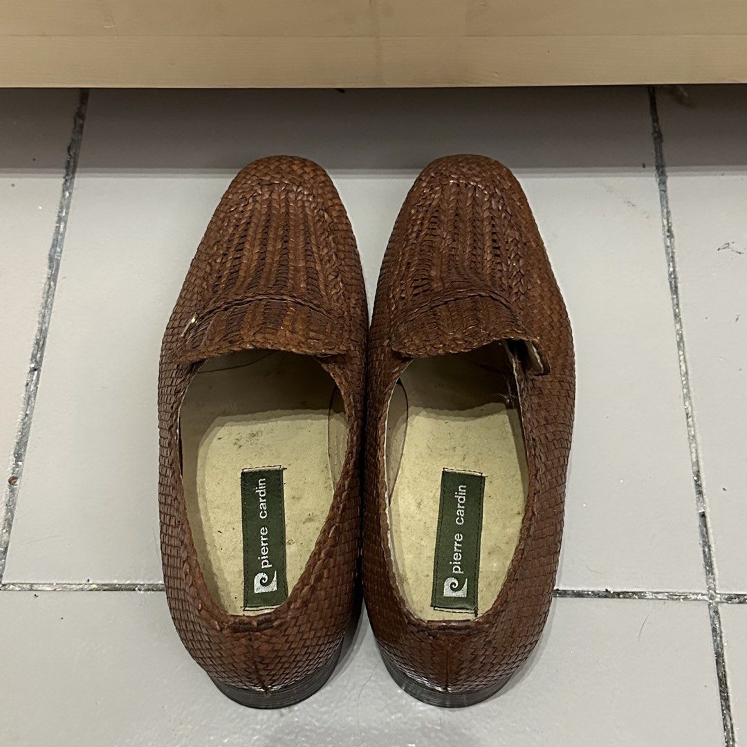 Pierre Cardin Woven Leather Loafers (Category: Loafers) located in Makati City. Submitted by annaisabelhm (Listing ID 1443845123, Image 3). Description: - Brown woven leather loafers - Brand: Pierre Cardin - Style: Classic slip-on - Size: 24E or US 8 Women - Versatile: Great for casual or smart-casual outfits - Timeless design.