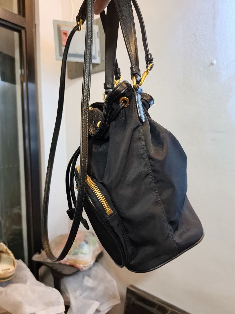 Prada duet small re-nylon bucket bag (Category: Luxury Bags & Wallets) located in Quezon City. Submitted by rc.cici (Listing ID 1443818519, Image 3). Description: good as new guarantee authentic no inclusion provided dust bag only.