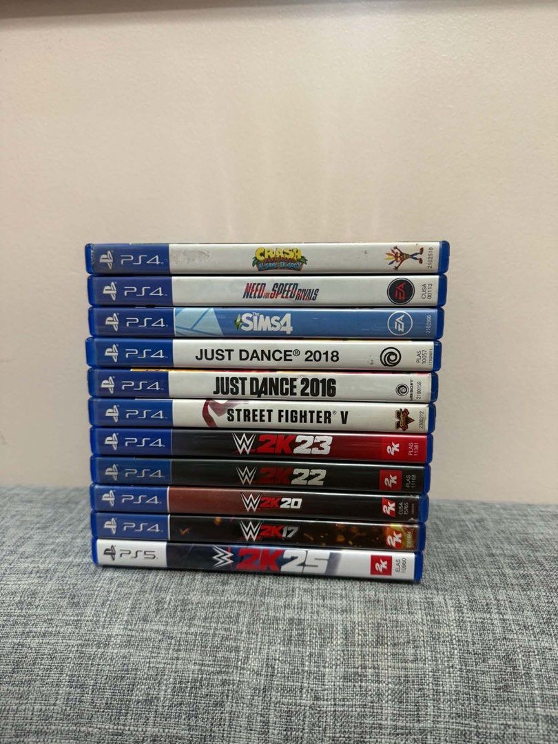 PS5&PS4 GAMES (Category: PlayStation) located in Manila. Submitted by dc_enthusiast (Listing ID 1443904722, Image 1). Description: 🔎 lfb wts 🎮 PS4/PS5 GAMES (PRELOVED) [❌] PS5 WWE 2K25 - SOLD [ ] PS4 WWE 2k17 - 500 [ ] PS4 WWE 2K20 - 600 [❌] PS4 WWE 2k22 - SOLD [❌] PS4 WWE 2K23 - SOLD [❌] PS4 STREET FIGHTER 5 - SOLD [ ] PS4 SIMS 4 - 600 [❌] PS4 CRASH BANDICOOT N SANE TRILOGY - SOLD [❌] PS4 NEED FOR SPEED RIVALS - SOLD [ ] PS4 JUST DANCE 2018 - 