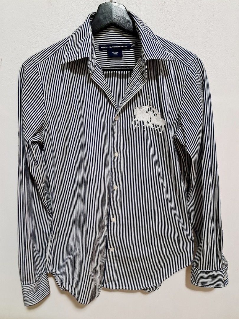 Ralph Lauren Sport Women's Vintage Navy Striped Button Up Shirt(Size 6) (Category: Women's Clothes) located in Sydney. Submitted by desirably (Listing ID 1443892956, Image 3). Description: Ralph Lauren Sport Women's Vintage Navy Striped Button Up Shirt with Embroidered Double Pony Logo(Size 6, 165/92A) for $80. 100% Authentic. Worn lightly&in excellent condition. Chic and classic piece - wonderful to be dressed up or down! 100% Cotton Pick up fro