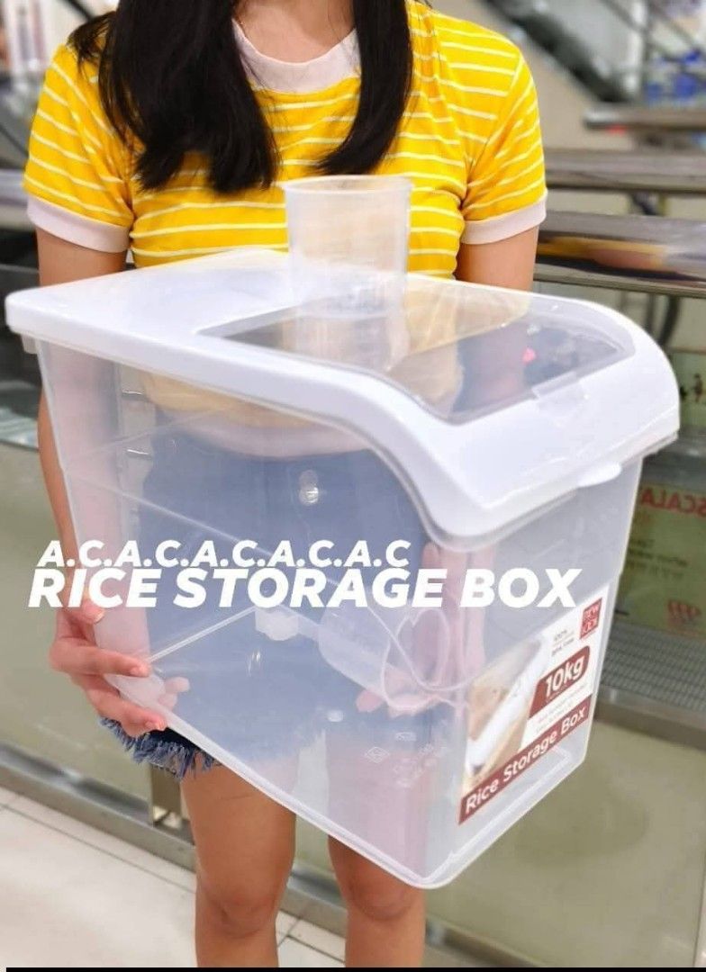RICE STORAGE BOX (Category: Food Organization & Storage) located in Manila. Submitted by yzcartph (Listing ID 1443713049, Image 2). Description: RICE STORAGE BOX 5 LITERS 300 10 LITERS 400.