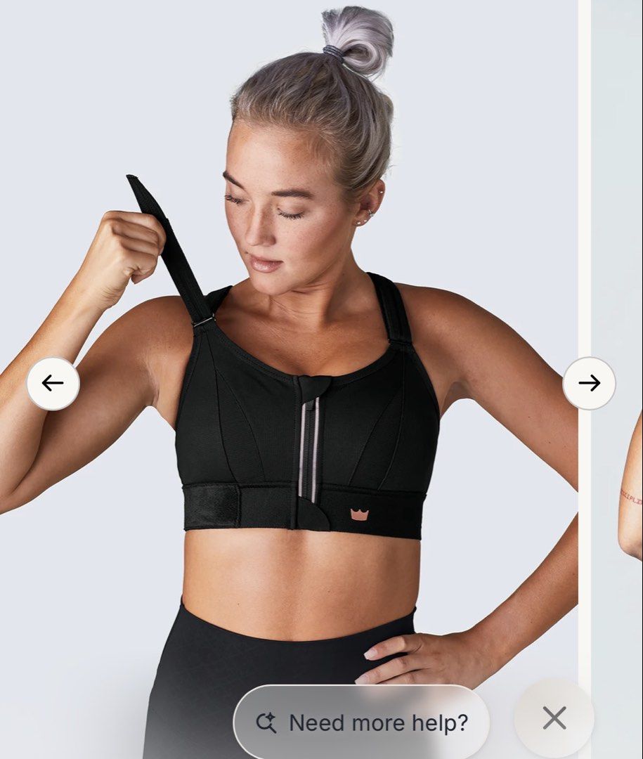 SHEFIT Ultimate Sports Bra High Impact Black Front Zip (Category: Activewear) located in Singapore. Submitted by morningstar9 (Listing ID 1443765843, Image 2). Description: Bought from shefit official website. Brand new in bag unopened. Self collect or free tracked postage. Customizable adjustability with 15” of lift in the shoulder straps and 8” of cinch in the rib band Padded straps are 1-1.25” wide for comfort, and a 2” wide rib band provides 