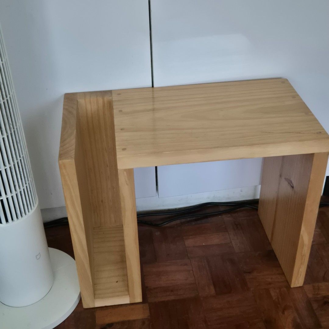Solid Wood Side Table with Shelf (Category: Tables & Sets) located in Manila. Submitted by lingerieobsessedxoxo (Listing ID 1443781082, Image 3). Description: •No installation required - immediate placement and functionality Craftsmanship & Origin •Handcrafted by skilled local artisans •Proudlylocally made, supporting sustainable small-scale production •Each piece carriesunique natural wood grain variations, making every unit one-of-a-kind Descri