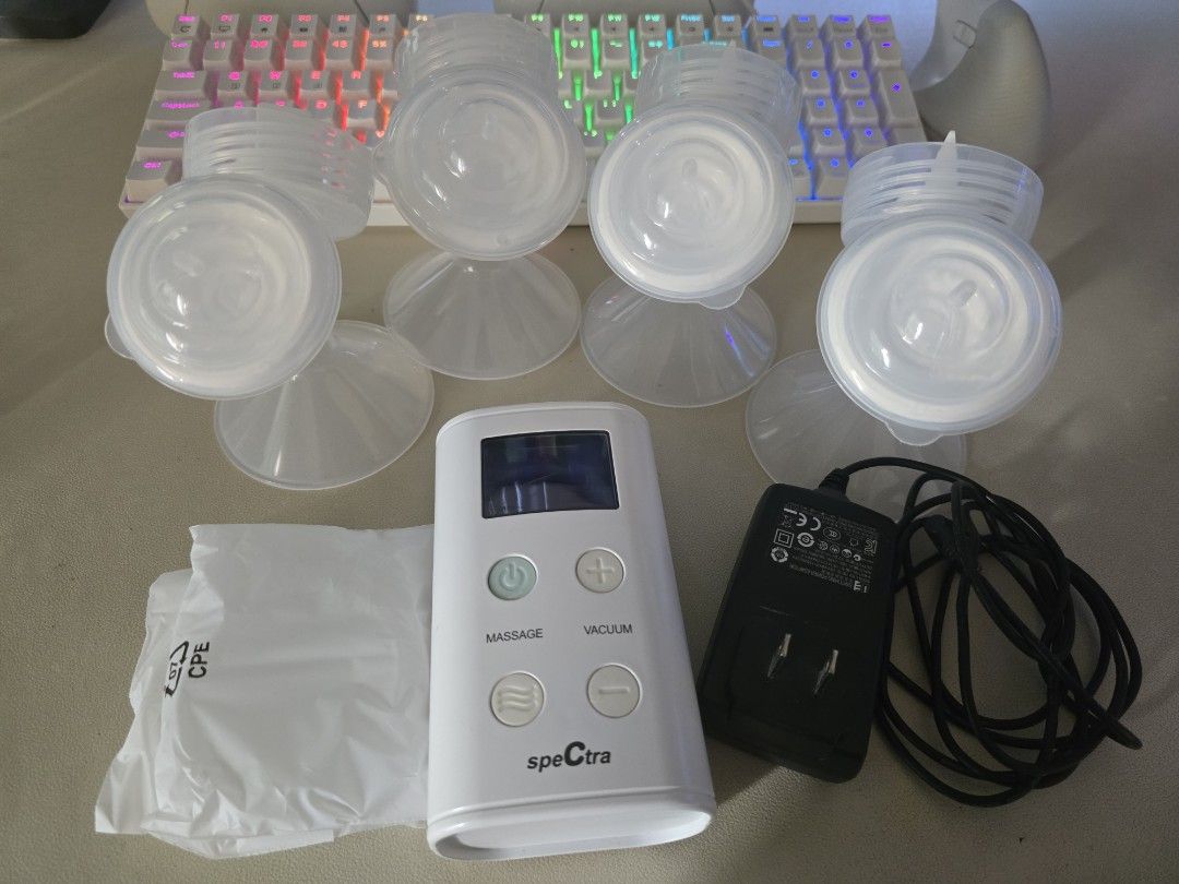 Spectra 9 Plus Electric Breast Pump with Accessories (Category: Breastfeeding & Bottle Feeding) located in Cainta. Submitted by mayiaba (Listing ID 1443801961, Image 1). Description: - Spectra 9 Plus electric breast pump - with 17mm flange size - Includes main unit and power adapter - Multiple breast shield sets included - Comes with tubing - Ideal for convenient pumping anywhere 1999+Shipping (LastPricePosted) Pay via maya/ gcash/bdo Deliverviag