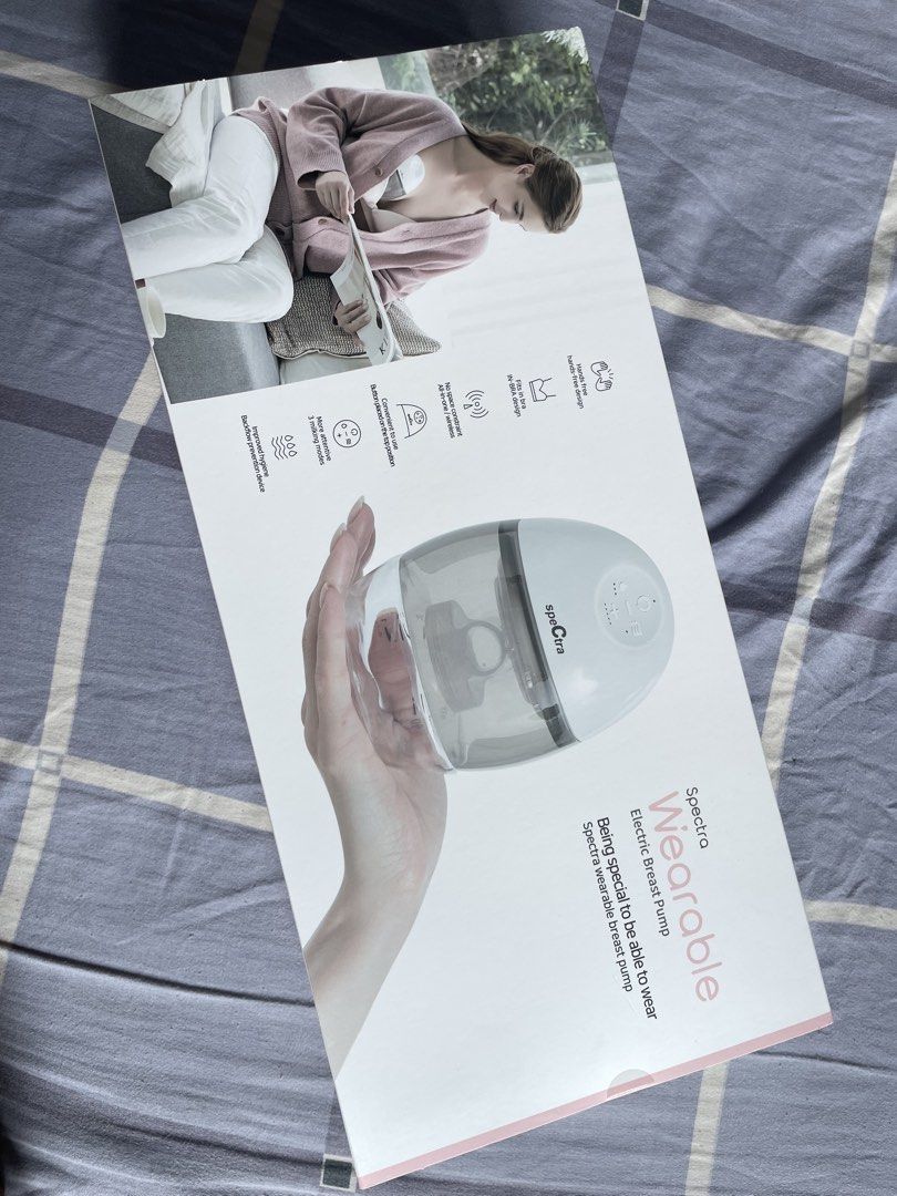 Spectra Wearable Electric Breast Pump (Category: Breastfeeding & Bottle Feeding) located in Pasig City. Submitted by summermid (Listing ID 1443751705, Image 2). Description: - Spectra wearable electric breast pump - Designed for discreet, in-bra wear - Convenient for pumping on the go - Includes all parts shown in the box - Easy to use and clean - Ideal for breastfeeding mothers - Used for 3 months - RFS: Stopped breastfeeding.