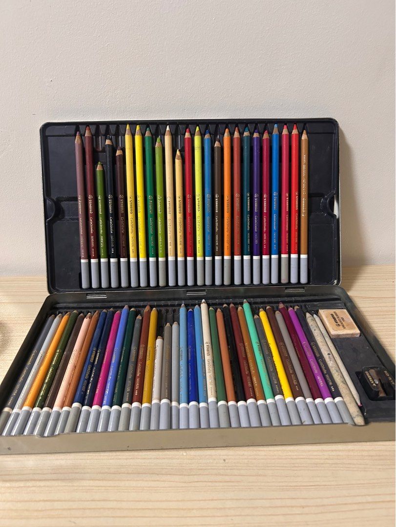 Stabilo CarbOthello Chalk Pastel Colored Pencils (Category: Stationery & School Supplies) located in Bulacan. Submitted by luizamtups (Listing ID 1412503480, Image 1). Description: 36 colors - 1700 59 colors (not 60, 1 missing) - 3k.