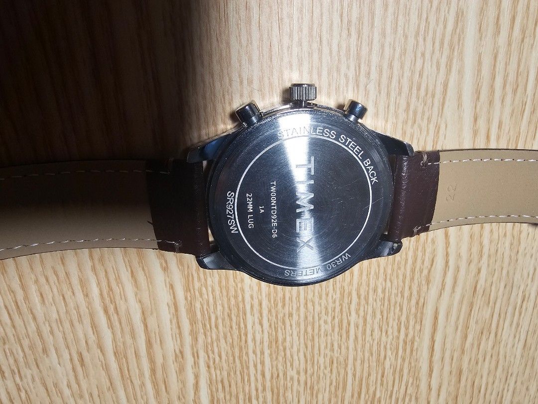 Timex Thompson Multifunction 45mm Leather Band (Category: Men's Watches) located in Manila. Submitted by cgjdeclutter (Listing ID 1443843469, Image 3). Description: Timex Thompson Multifunction 45mm Leather Band Family: Thompson Buckle/Clasp: Buckle Case Shape: Round Dial Markings: Roman & Markers (Partial) Water Resistance: 10 Dial Color: White Case Color: Silver Strap Color: Brown Movement: Quartz 💰 Price: ₱3,190 ✅ Used once only ✅ Perfect con