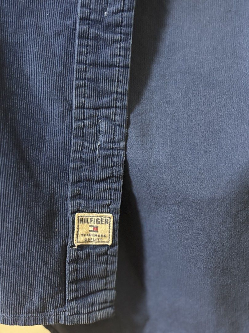 Tommy Hilfiger Corduroy Button-Up Shirt (Category: Coats, Jackets and Outerwear) located in Quezon City. Submitted by denclothes (Listing ID 1443835521, Image 3). Description: - Classic Tommy Hilfiger corduroy shirt - Deep blue color - Two chest pockets with button closures - Long sleeves with button cuffs - 100% cotton - Tagged size 4 - Perfect for casual outfits - used 2x only.