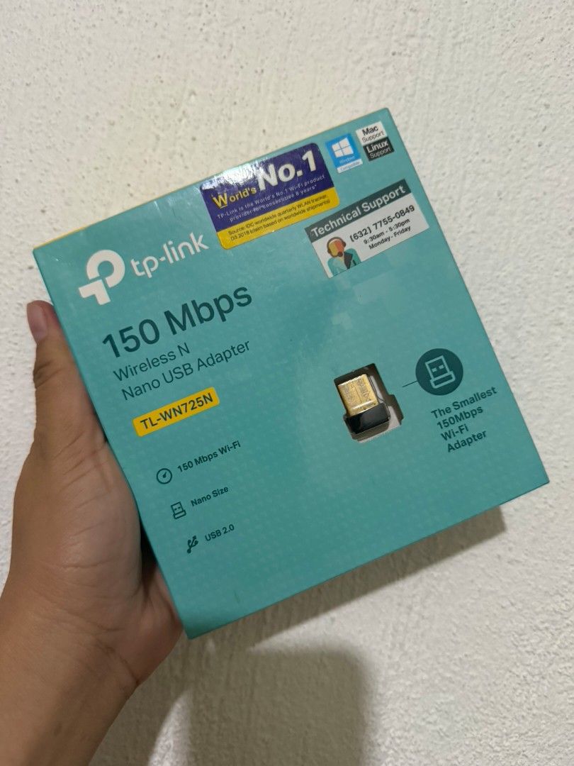 TP Link Wireless Nano USB Adapter 150 mbps (Category: Cables & Adaptors) located in Pasig City. Submitted by mthering (Listing ID 1443806657, Image 1). Description: Key Features & Specs Wireless Speed: Up to 150Mbps on the 2.4GHz band, ideal for video streaming, voice calls, and basic web browsing. Design: Nano-sized and lightweight (18.6 × 15 × 7.1 mm) so it won't block adjacent USB ports or snag on bags when traveling. Security: Supports advanc