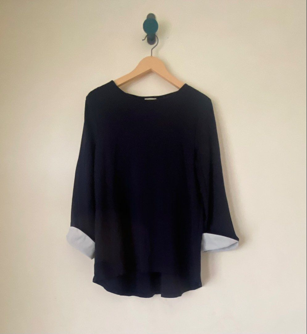 UNIQLO GU Dark Blue Top (Category: Longsleeves) located in Puerto Princesa. Submitted by finewearco (Listing ID 1443780759, Image 1). Description: Size on Tag : L Armpit laid flat : 20 inches Length : 25 inches 📌 Fixed Price ❕1 DAY RESERVATION ONLY PAYMENT: ✅Gcash ✅BPI SHIPPING OPTIONS: ✅ starts at 80 J&T Thanks.