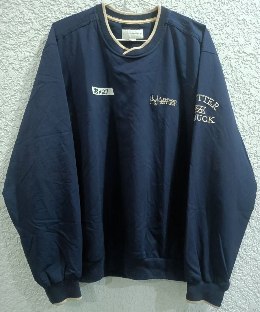(PRICE DROP) - VINTAGE CUTTER & BUCK COTTON PULLOVER GOLF JACKET (Category: Coats, Jackets and Outerwear) located in Calamba. Submitted by rootsph (Listing ID 1443888696, Image 1). Description: Details: Fits Large, Fully embroidered design. Dimes: 23W x 27L Color: Navy Blue almost black Condition: Excellent, no issue, complete tags Please manage your expectation, item being sold is preloved and not brand new unless stated otherwise. Major and min