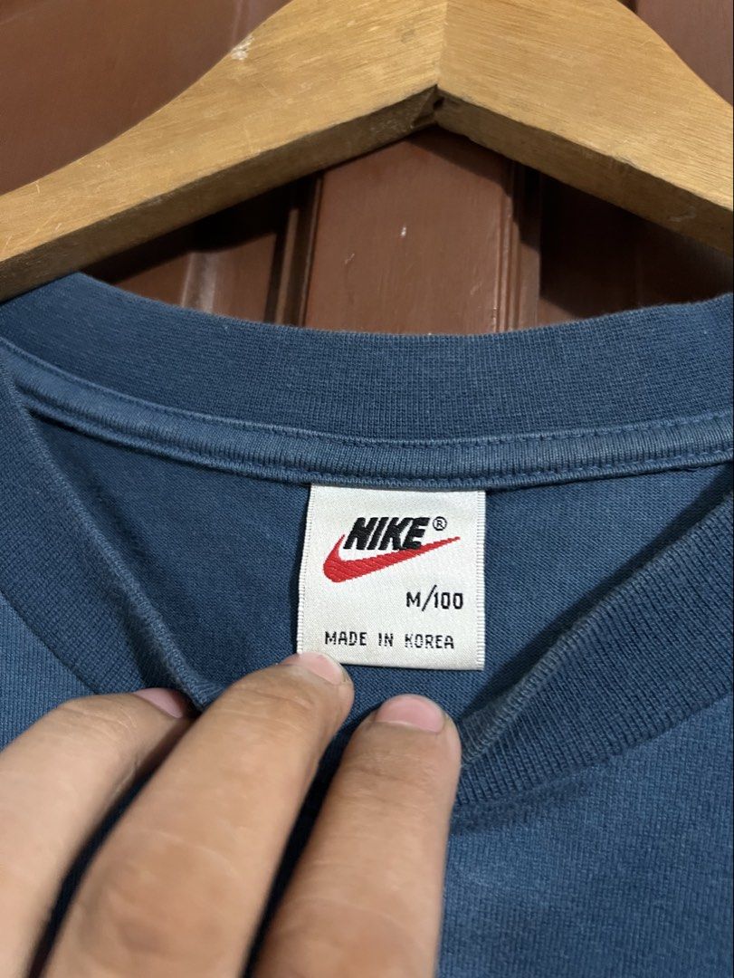 Vintage Nike Blue Crewneck (Category: Coats, Jackets and Outerwear) located in Manila. Submitted by thriftpoint99 (Listing ID 1443895657, Image 3). Description: 22.5x30 Issue hairline print Excellent condition.