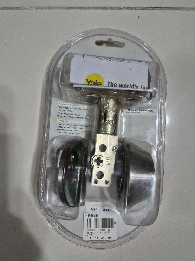 Yale Dead Bolt Single Cylinder Lock (Category: Locks, Doors & Gates) located in Manila. Submitted by amazingshopper2024 (Listing ID 1443853556, Image 2). Description: - Brand new Yale deadbolt lock cylinder - Still in original packaging - Ideal for securing your doors - Simple and easy to install.