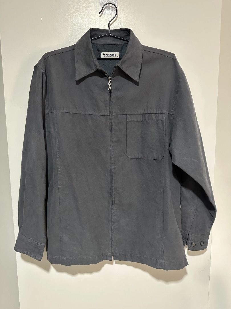 Zip Up Work Jacket Mens (Category: Coats, Jackets and Outerwear) located in Balagtas. Submitted by bookplug_ph (Listing ID 1443791534, Image 1). Description: Length: 27 inches Width: 22 inches Fabric looks like waxed fabric, good for outdoor and motorcycle riding.