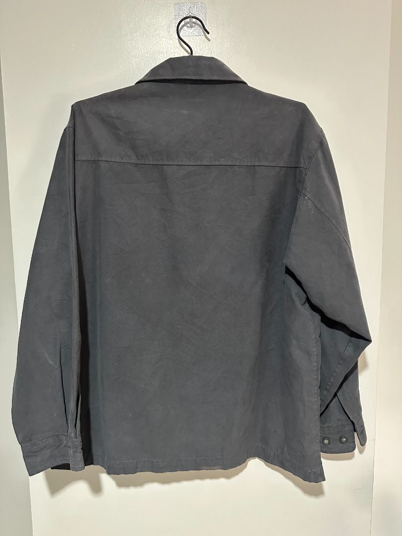 Zip Up Work Jacket Mens (Category: Coats, Jackets and Outerwear) located in Balagtas. Submitted by bookplug_ph (Listing ID 1443791534, Image 2). Description: Length: 27 inches Width: 22 inches Fabric looks like waxed fabric, good for outdoor and motorcycle riding.