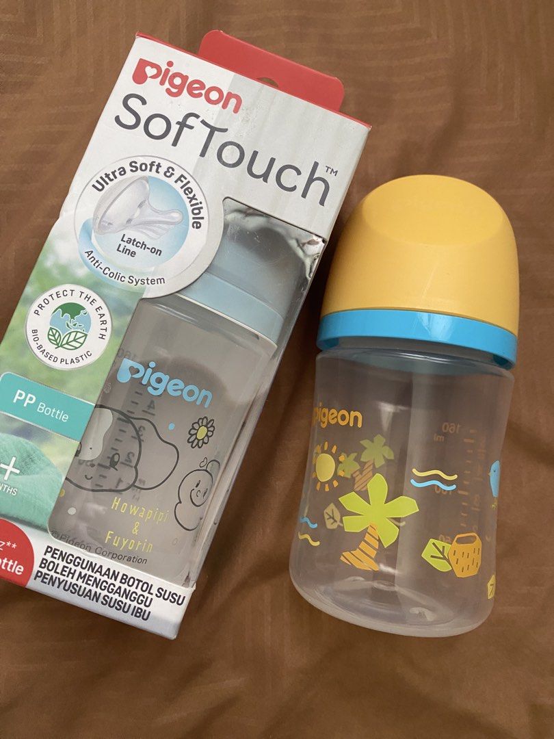 2pcs Pigeon Wide Neck Milk PP Bottle (Category: Breastfeeding & Bottle Feeding) located in Davao. Submitted by mheann8 (Listing ID 1443930027, Image 1). Description: yong isa with box and sealed yong isa naman po not used, naka store pa lang sa emergency baby bag. with SS Nipple (with original wrapped ng pigeon).