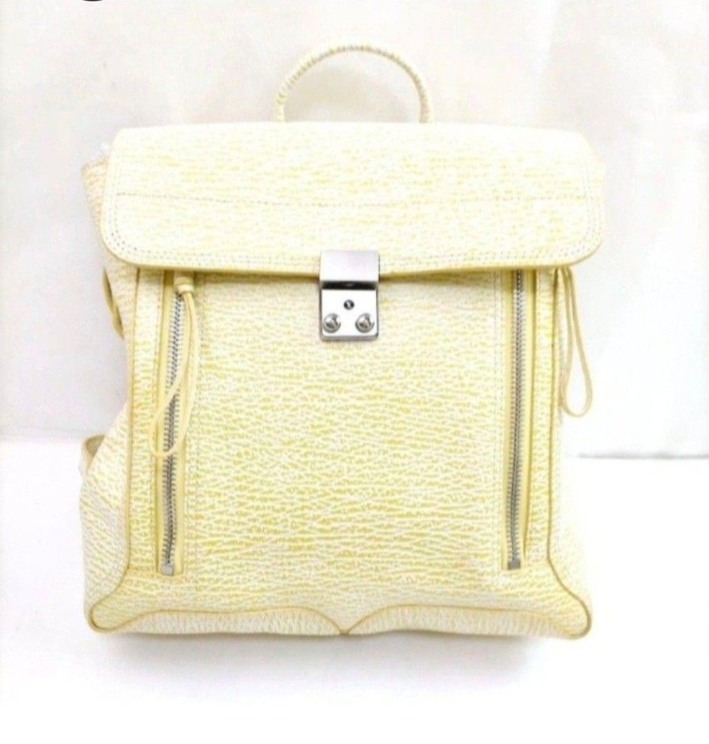 3.1 PHILIP LIM LARGE PASHLI JADE LEATHER BACKPACK-YELLOW (Category: Luxury Bags & Wallets) located in Quezon City. Submitted by stuffiesetc (Listing ID 1443994649, Image 2). Description: 3.1 PHILIP LIM LARGE PASHLI JADE LEATHER BACKPACK-YELLOW guaranteed authentic. used a few times in very good condtion. minor signs of use. no stains or holes. bought in the u.s. for about $450. Width (inch) : 13.7 inch(approx) Width (cm) : 35 cm(approx) Height (i