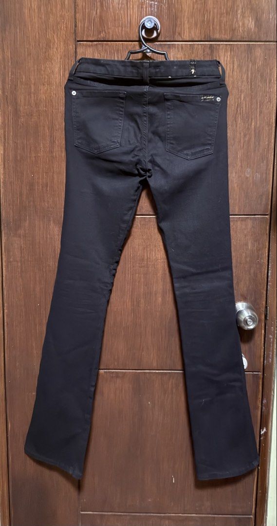 7 For All Mankind Black Bootcut Jeans Size 27 (Category: Jeans) located in Manila. Submitted by yourtoothfairy (Listing ID 1444099139, Image 2). Description: - Brand: 7 For All Mankind - Style: Bootcut Jeans - Color: Black - Size: 27 - Material: Cotton blend with stretch - Origin: Made in the USA - Fit: Classic fit MEASUREMENTS: Waist: 28 inches Length:40inches Inseam: 32 inches NO rush shipping NO COD NO same day shipping. Item will be sent a da
