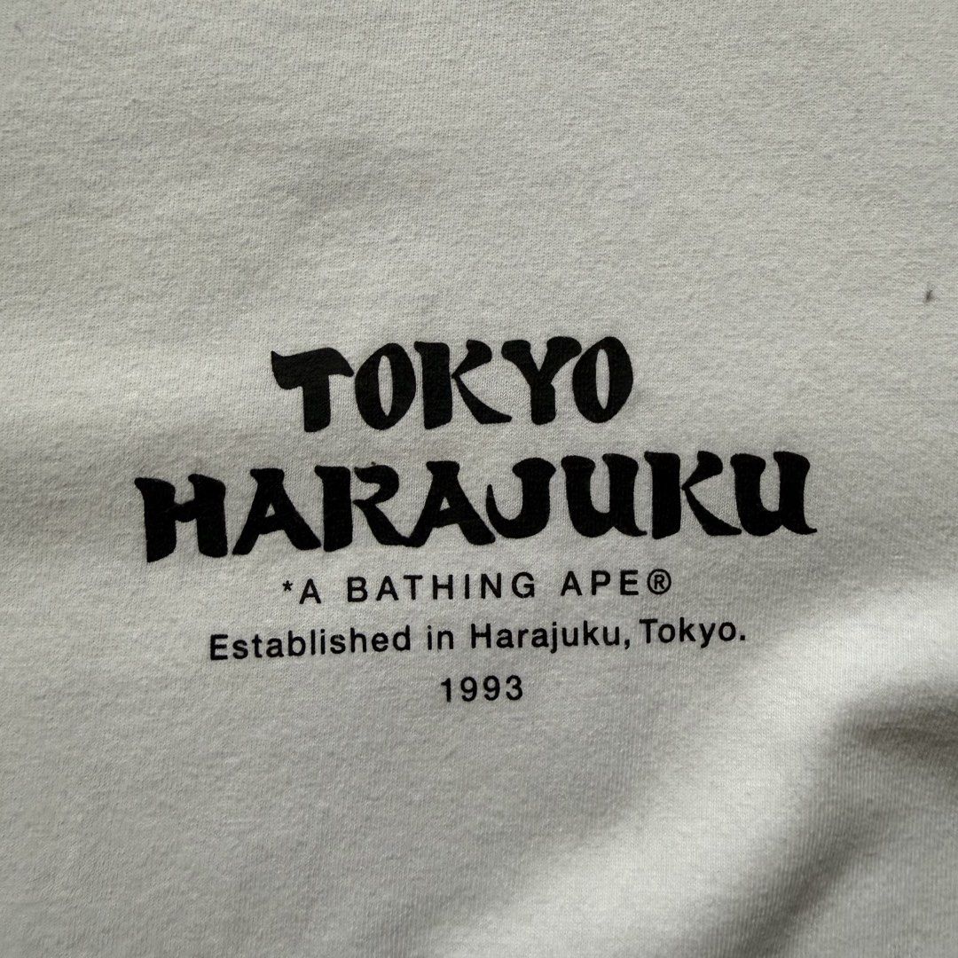 A Bathing Ape BAPE Tokyo Harajuku (Category: Tshirts & Polo Shirts ) located in Cavite. Submitted by epiboie (Listing ID 1444062023, Image 3). Description: Bape tokyo harajuku Size medium 20x27 Color rate: 9.5/10 excellent condition No issue 2380.